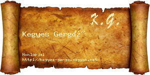 Kegyes Gergő névjegykártya